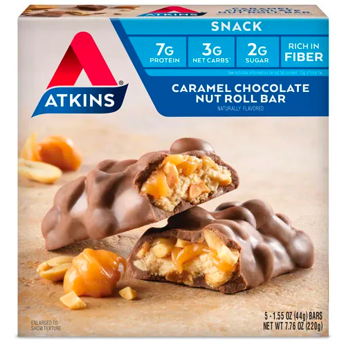 Atkins Caramel Chocolate Nut Roll Bar (44g)
