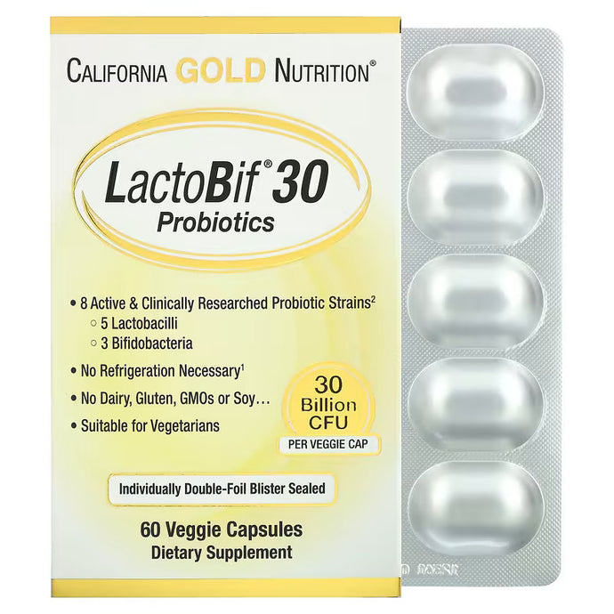 California Gold Nutrition Lactobif Probiotics 30 Billion CFU (60 capsules)
