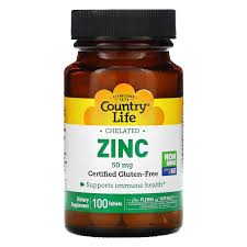 Country Life Chelated Zinc 50mg (100 tablets)